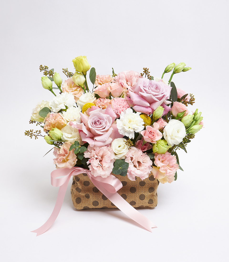 Flowers in basket, Bright Flowers In Blossom.