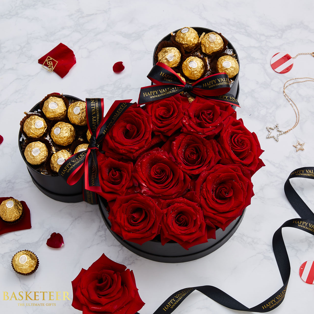 Ferrero Rocher With Red Rose Gift Box