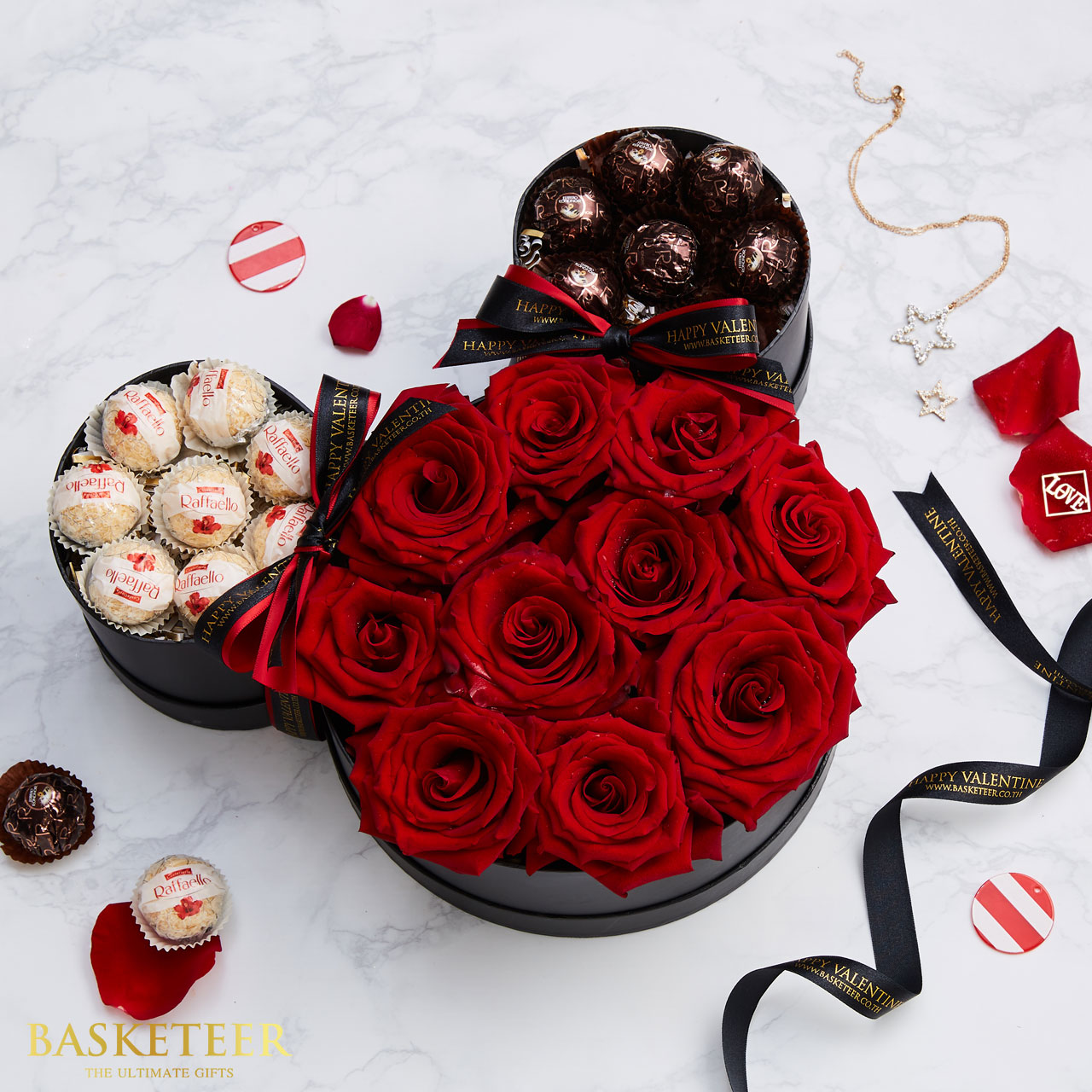 Ferrero Rocher And Red Rose Gift Box