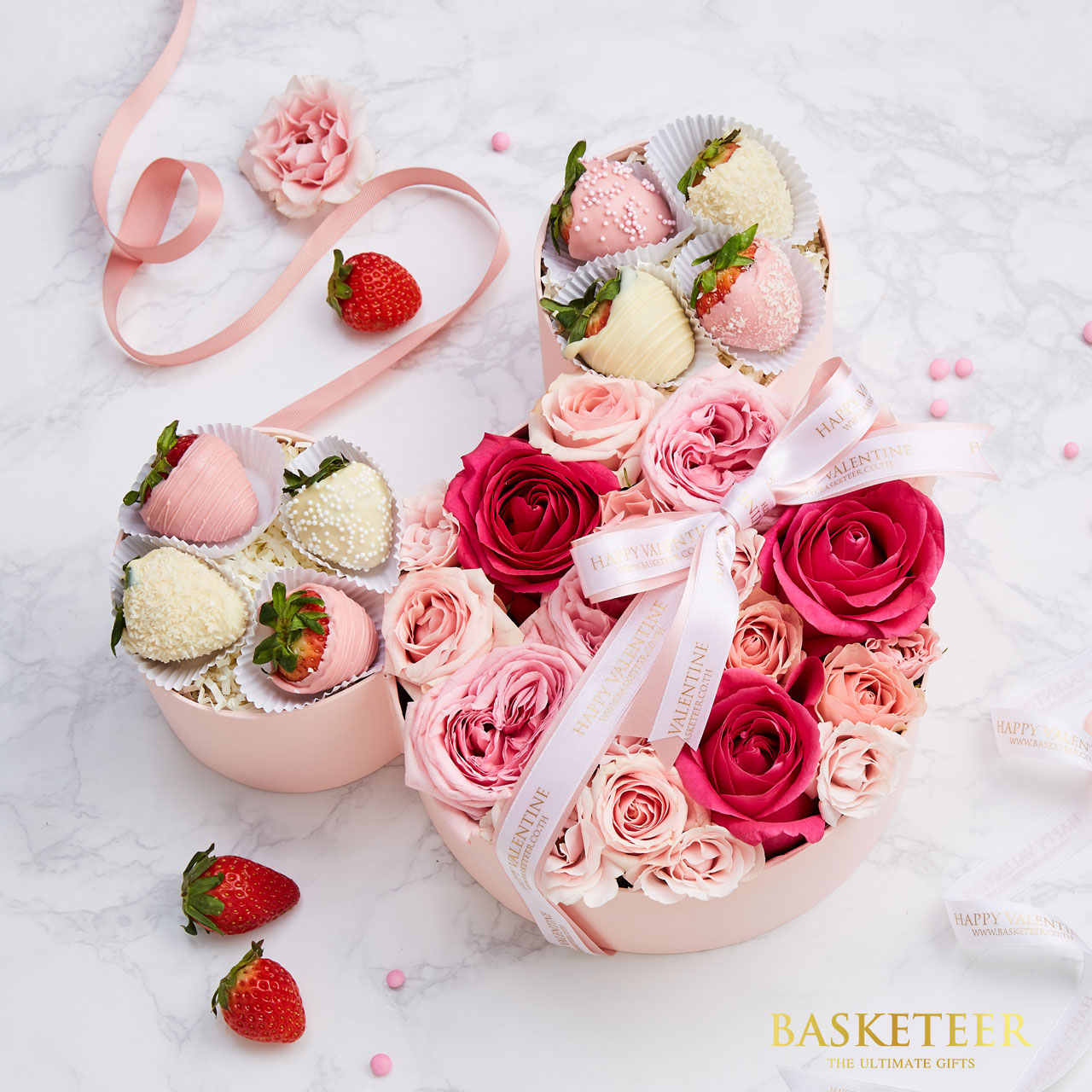 Chocolate Covered Strawberry And Rose Gift Box