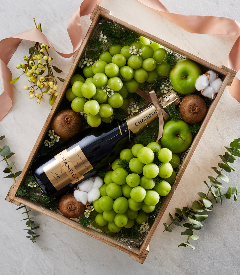 Deluxe Sparkling Wine & Mixed Fruit Gift Box