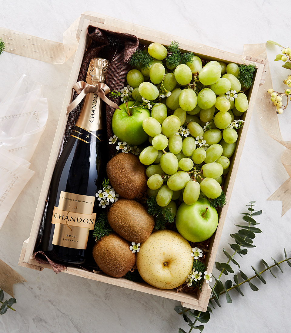 Deluxe Sparkling Wine & Mixed Fruit Gift Box