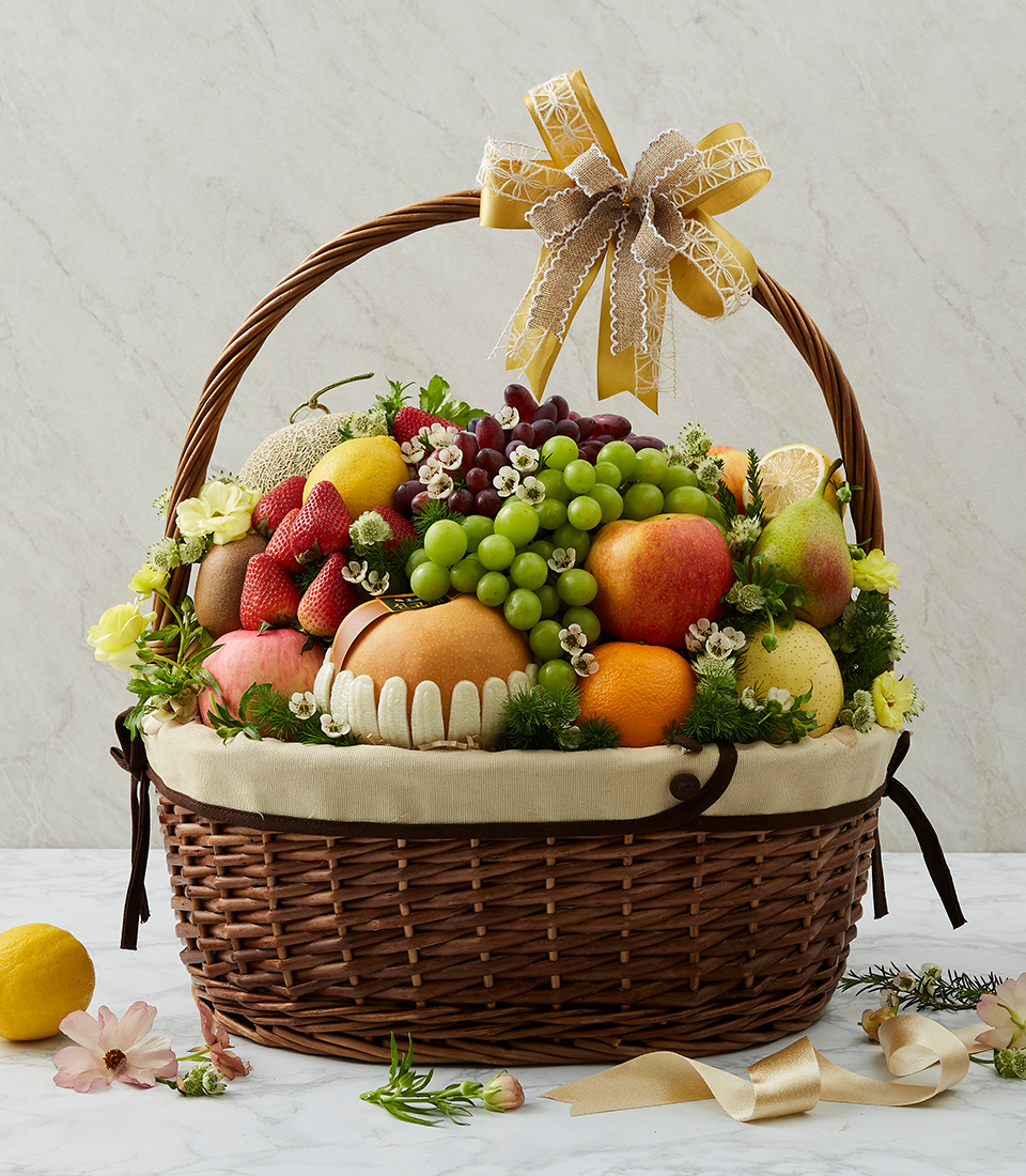 Fresh Fruits In The Brown Basket
