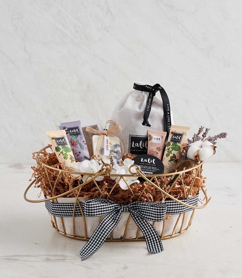 Treat yourself to ultimate relaxation with our Pamper Me Spa Basket filled with luxurious spa essentials.