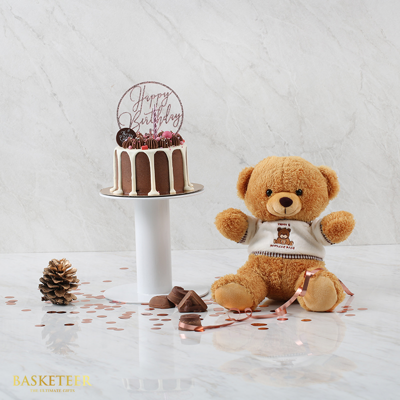 Sweet Cake Surprise with a Huggable Teddy