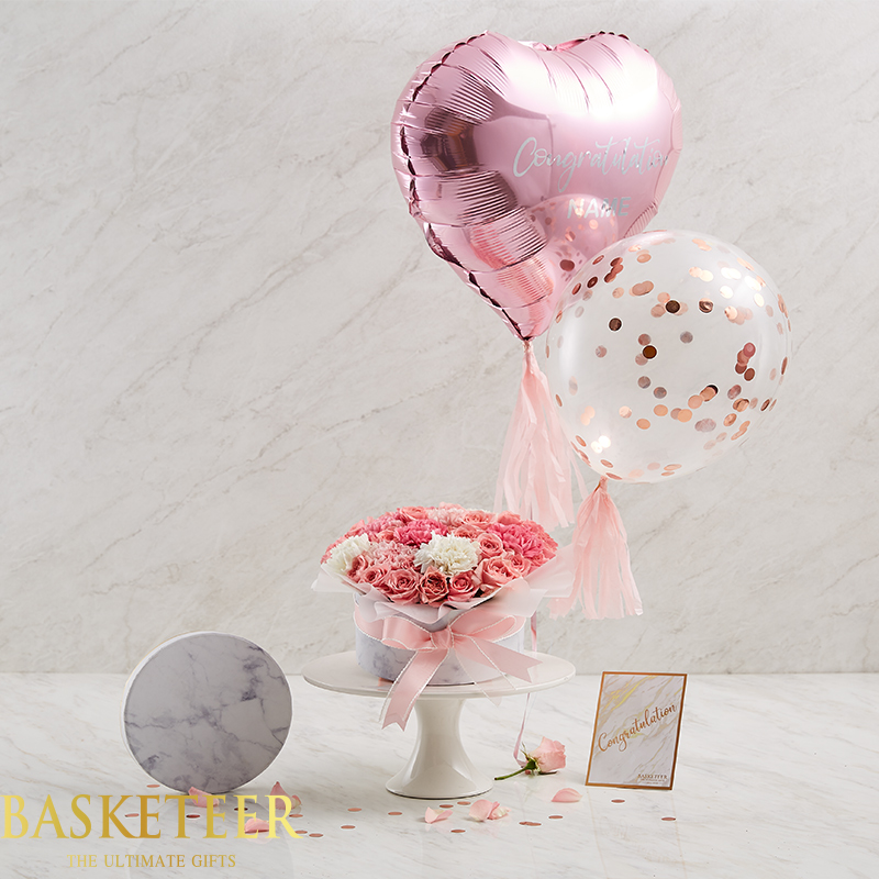 Balloon & Flower Gift Box