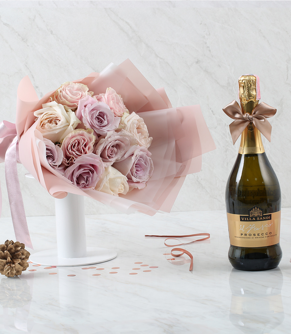Combo Set (Pink Bouquet & Prosecco)