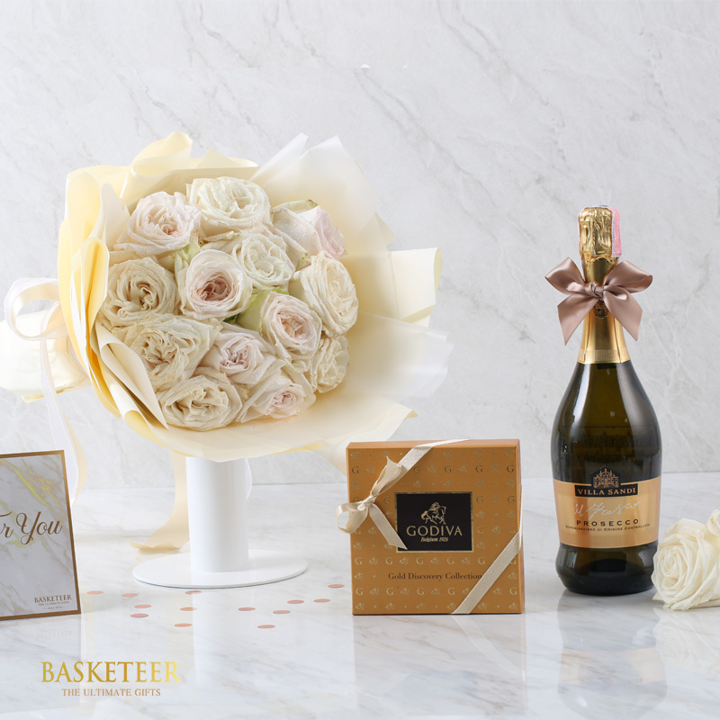 Combo Set (Flower Bouquet Chocolate and Prosecco)
