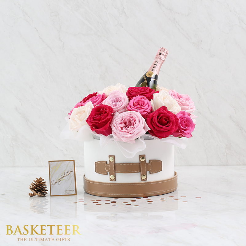 Combo Set(Flower Box And Champagne )