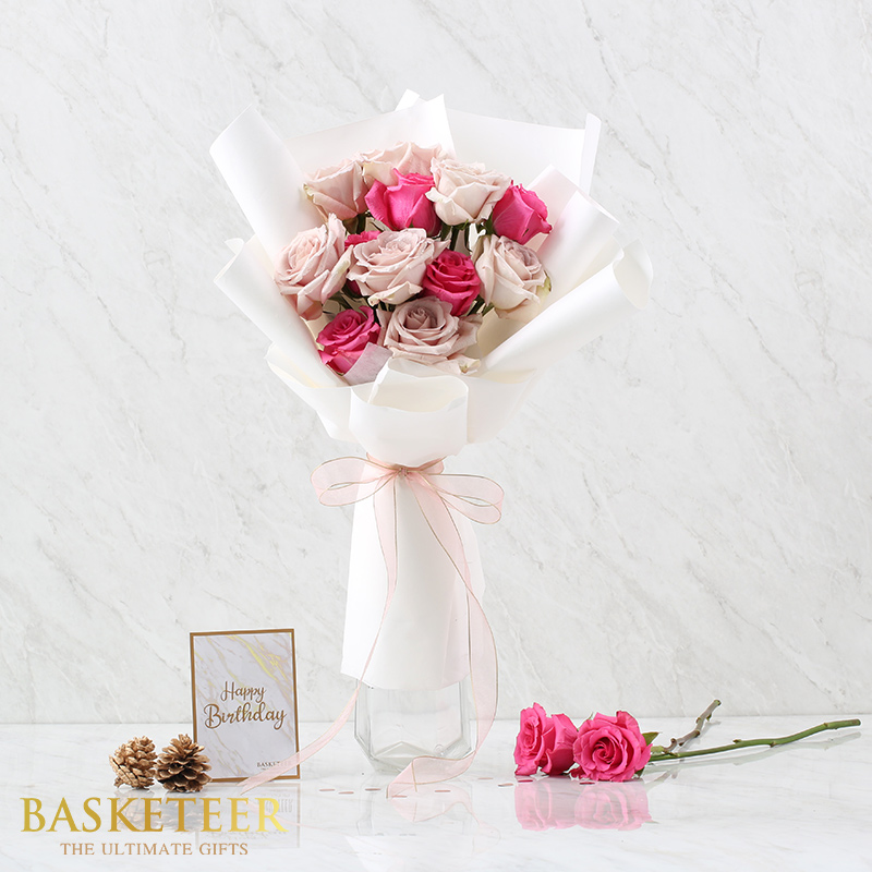 Valentine's Ballet Roses and Quicksand Roses Bouquet