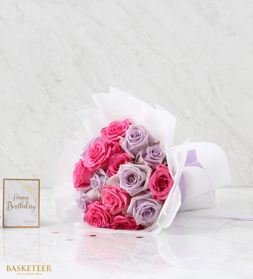Valentine's Purple Tone Flowers Bouquet