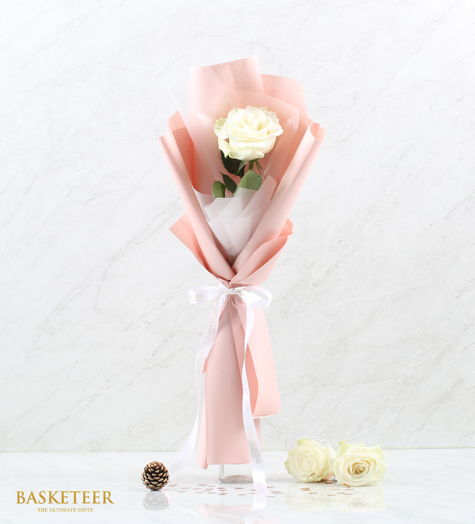 Single rose bouquet, flower bouquet, Single Mondial Rose Bouquet