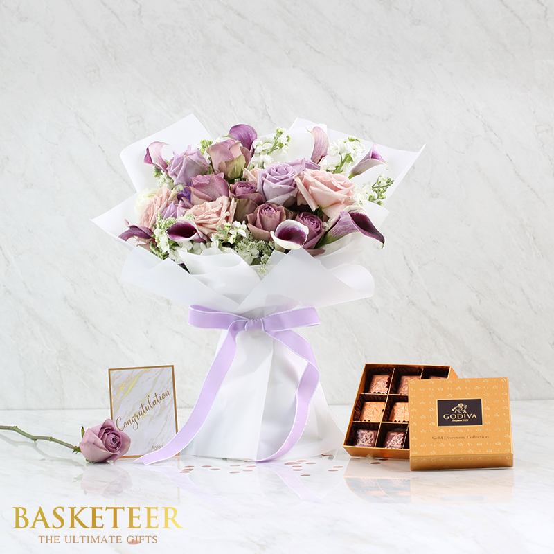 Combo Set( Chocolate And Flower Bouquet)