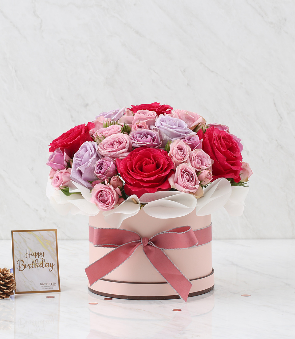 Valentine's Sweet Roses Gift In The White Box