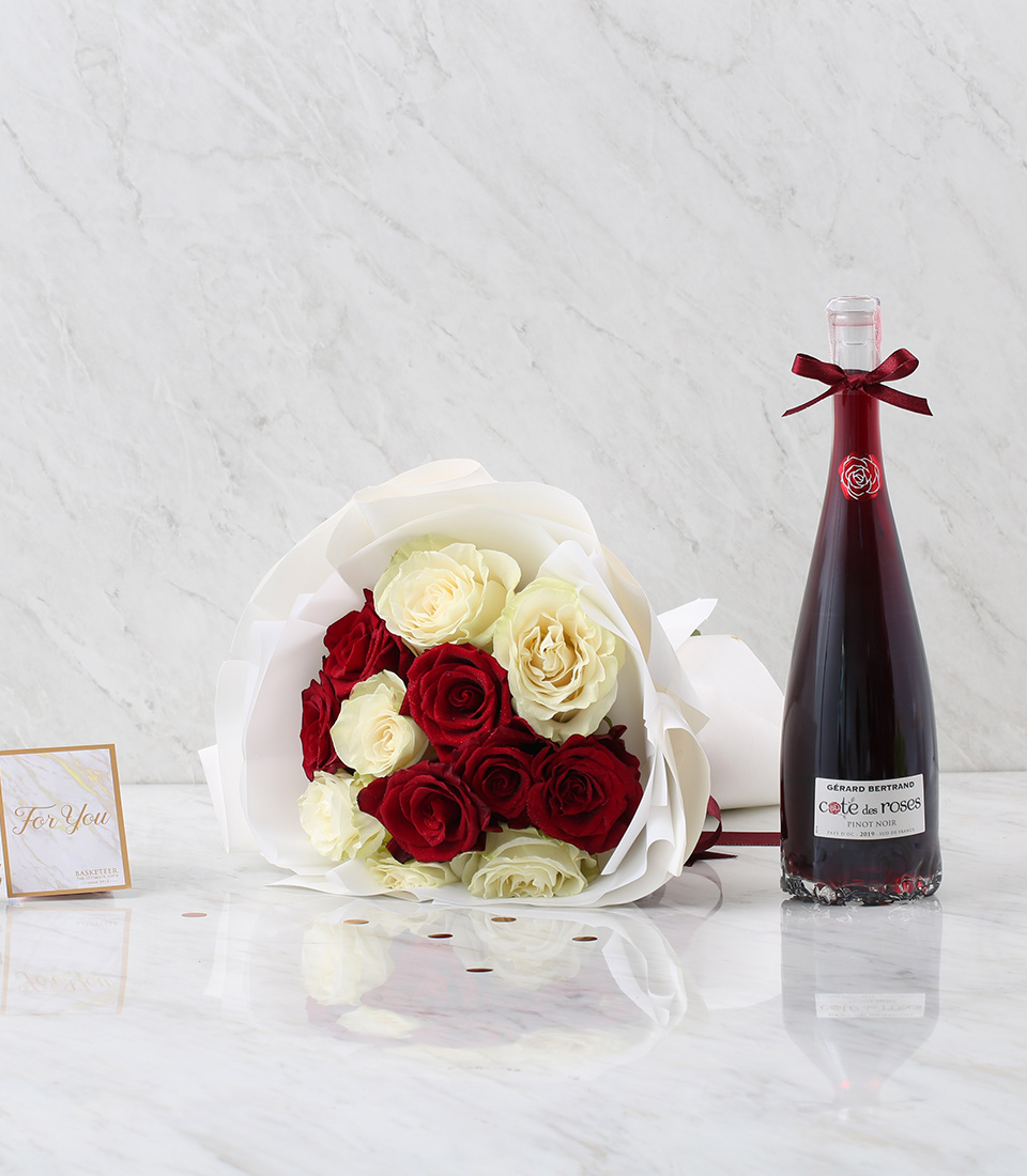 Combo Set ( White-Red Rose Symphony with Pinot Noir )