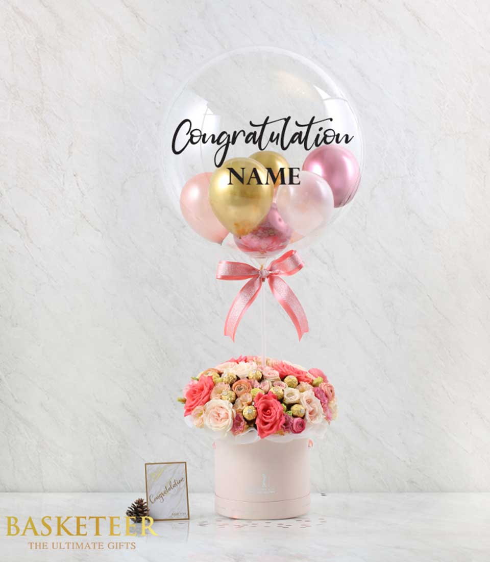 Experience elegance with our Pink Elegance Roses & Balloon gift set featuring beautiful pink roses and a cheerful balloon. Order now for a memorable surprise!