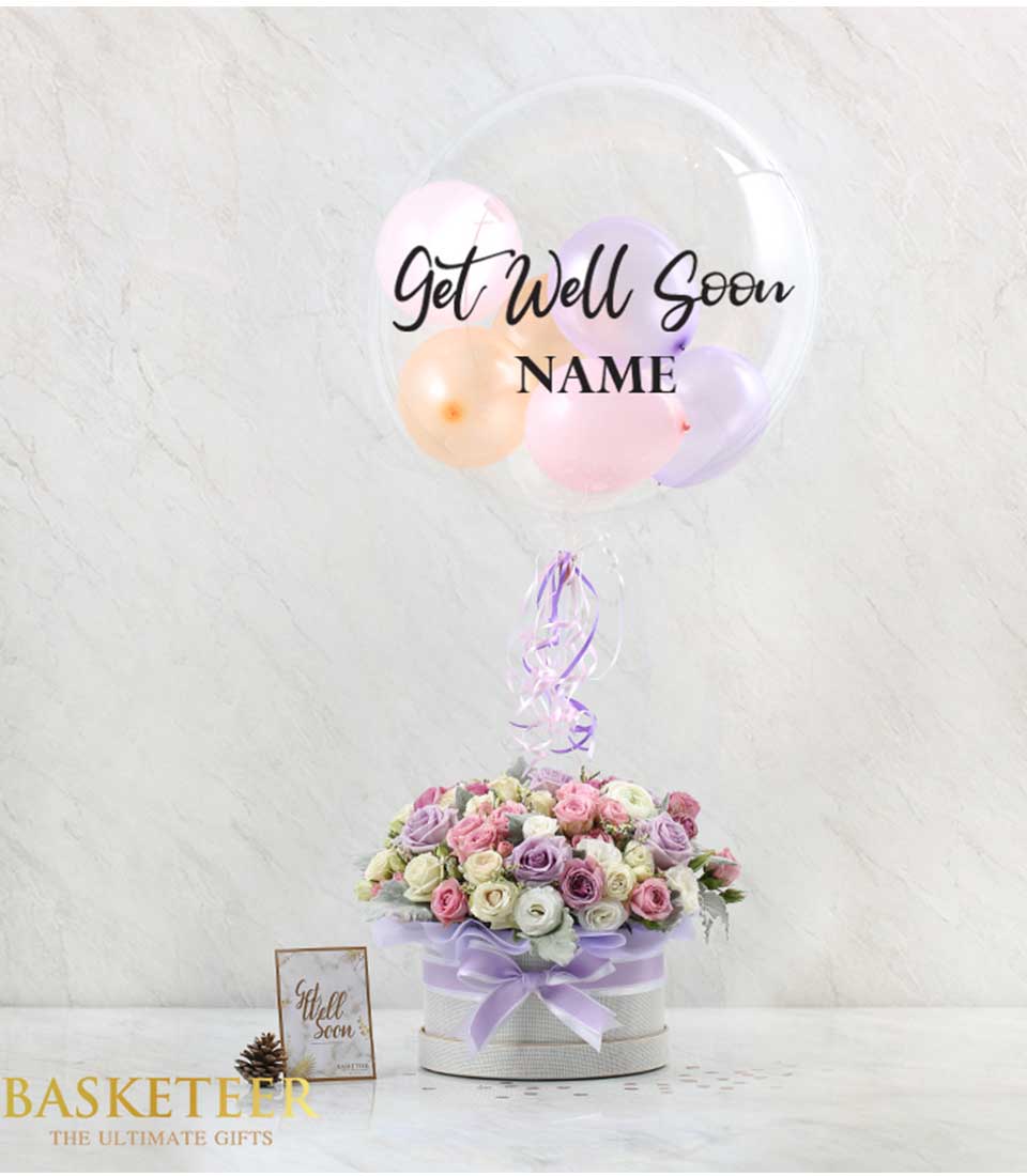 Delight your loved ones with our Purple Balloon & Blossom Combo, featuring a beautiful arrangement of purple blooms and cheerful balloons. Perfect for any occasion!
