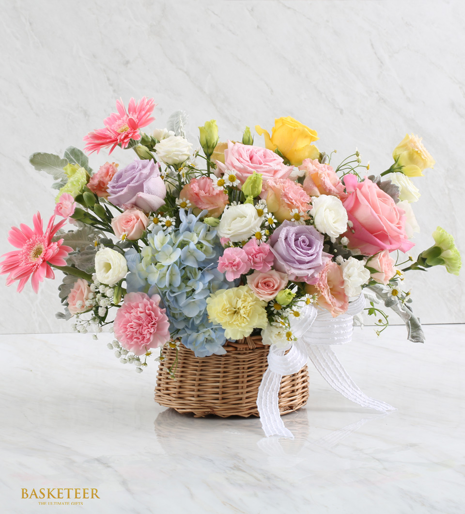 Warmth of Colors Flowers Basket