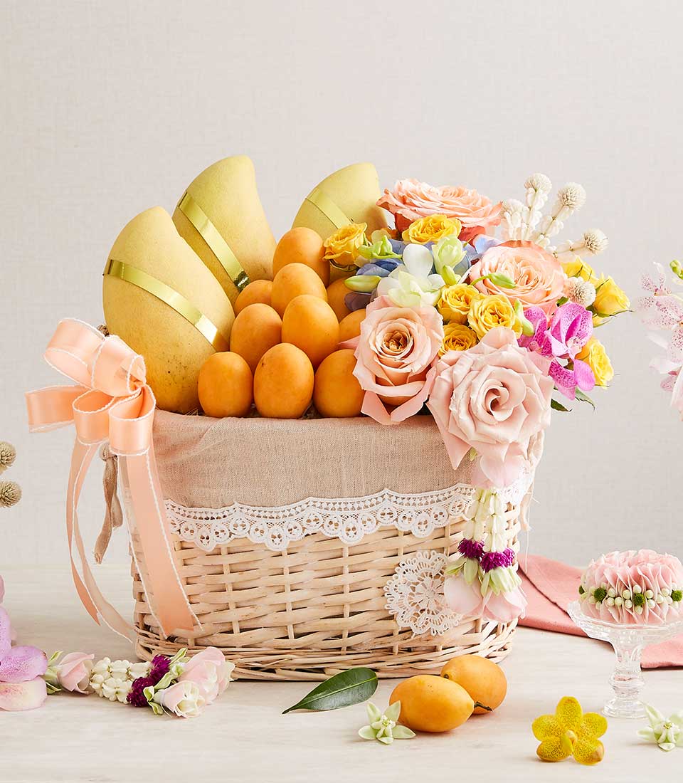 Sunshine Harvest Fruit Flowers Basket