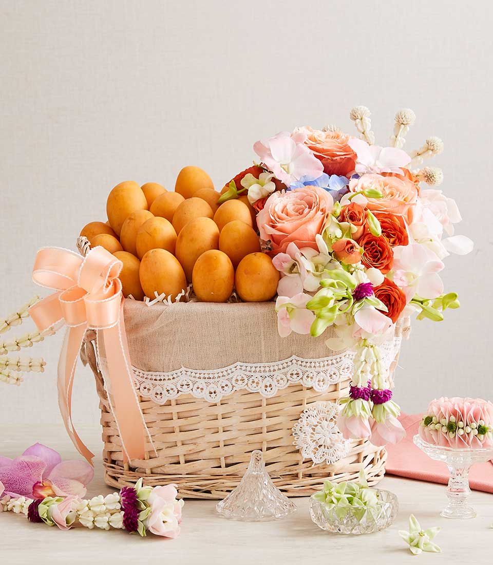 Marian Plum With Thai Flowers Basket