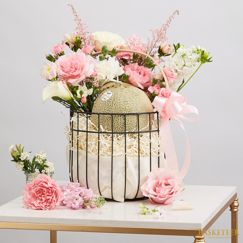 Melon and Flower Gifts Basket