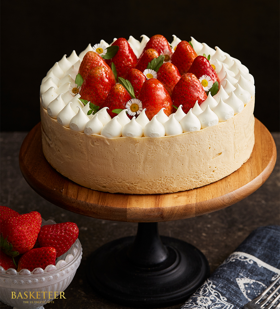 Strawberry Vanilla Mousse Cake