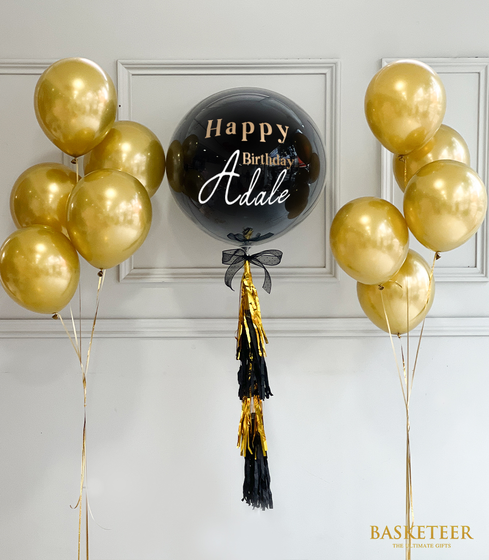Balloons Color Gold And Black Gift Set