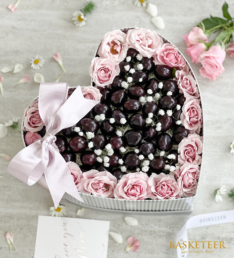 Flower & Cherry Heart Gifts Box