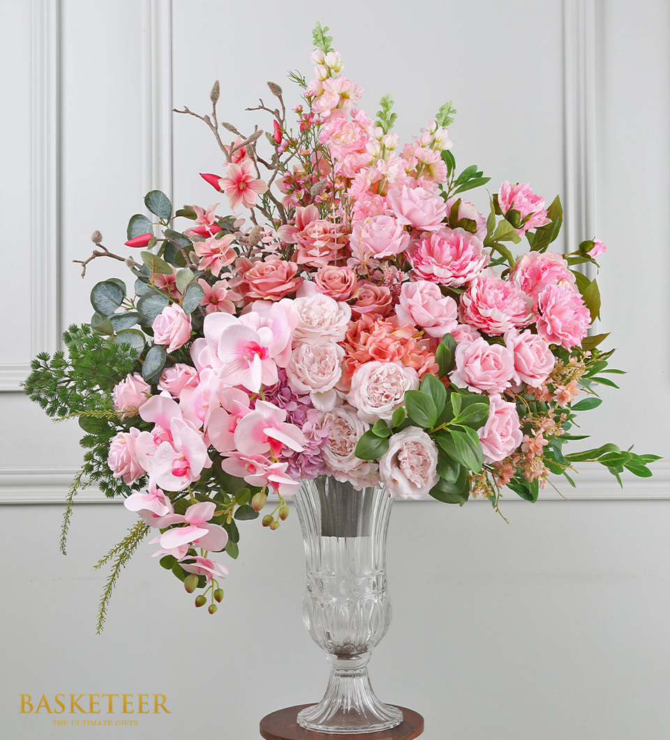 fake flowers, artificial flowers, artificial flowers in vase, Artificial Flowers In Vase Sweet Tone.