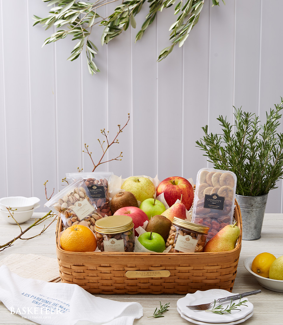 Fruit, Dried Mixed Fruits And Mixed Nuts  In The Basket