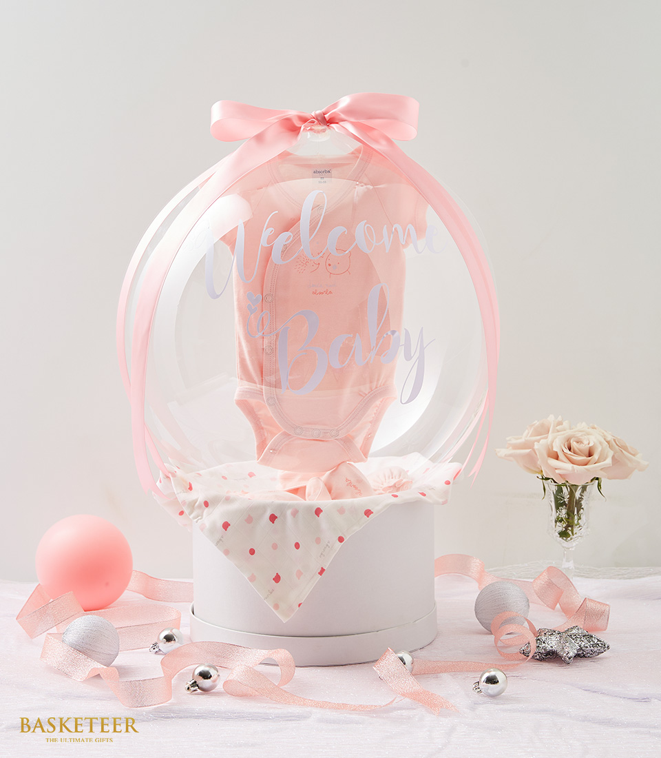 Balloon Newborn Baby Gift Pink Tone