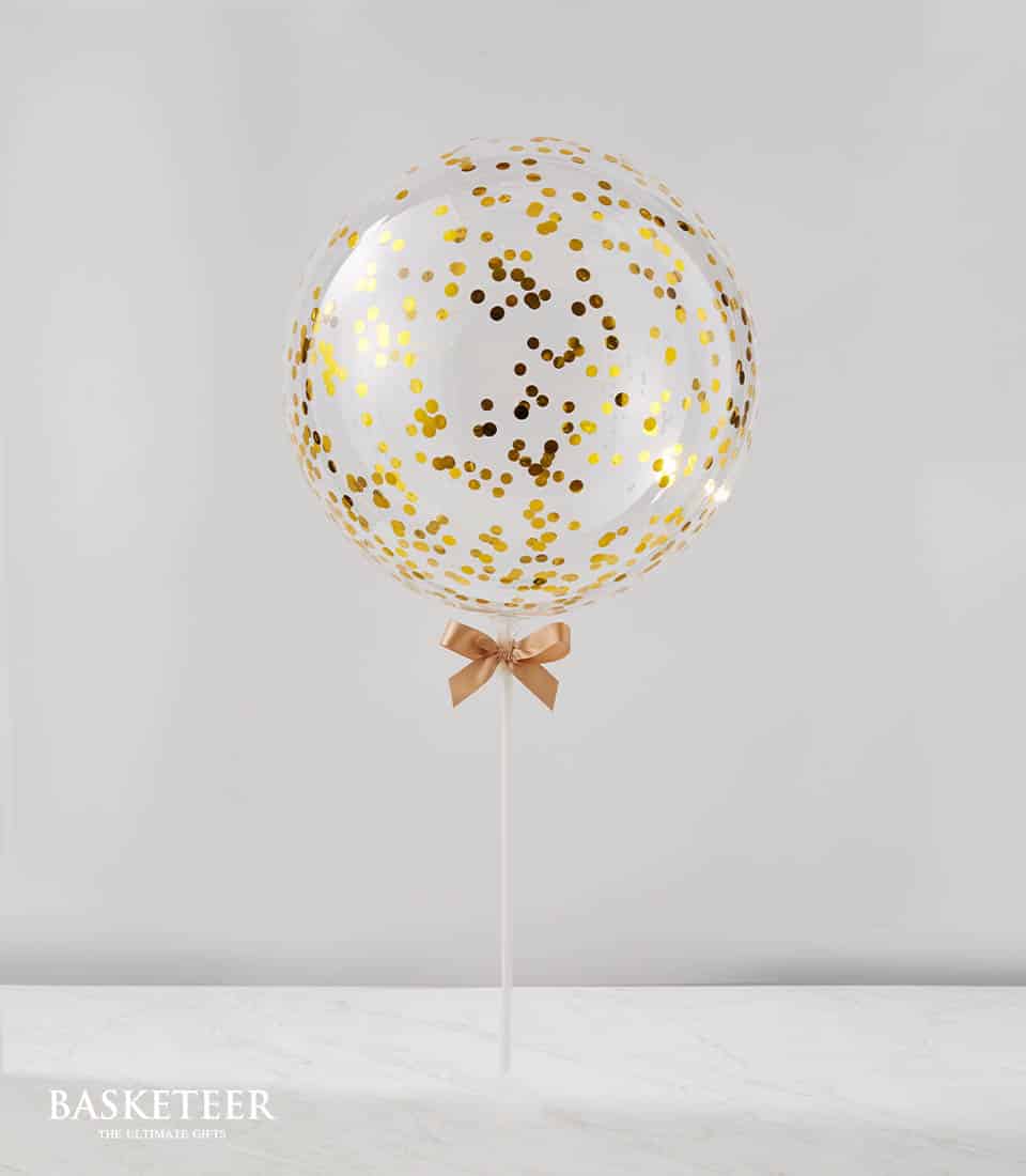Gold Polka Dot Balloon Single Gift