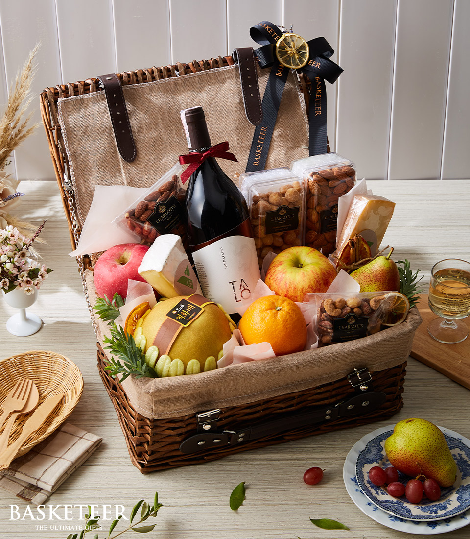 Wine Cheese and Fruits Hamper