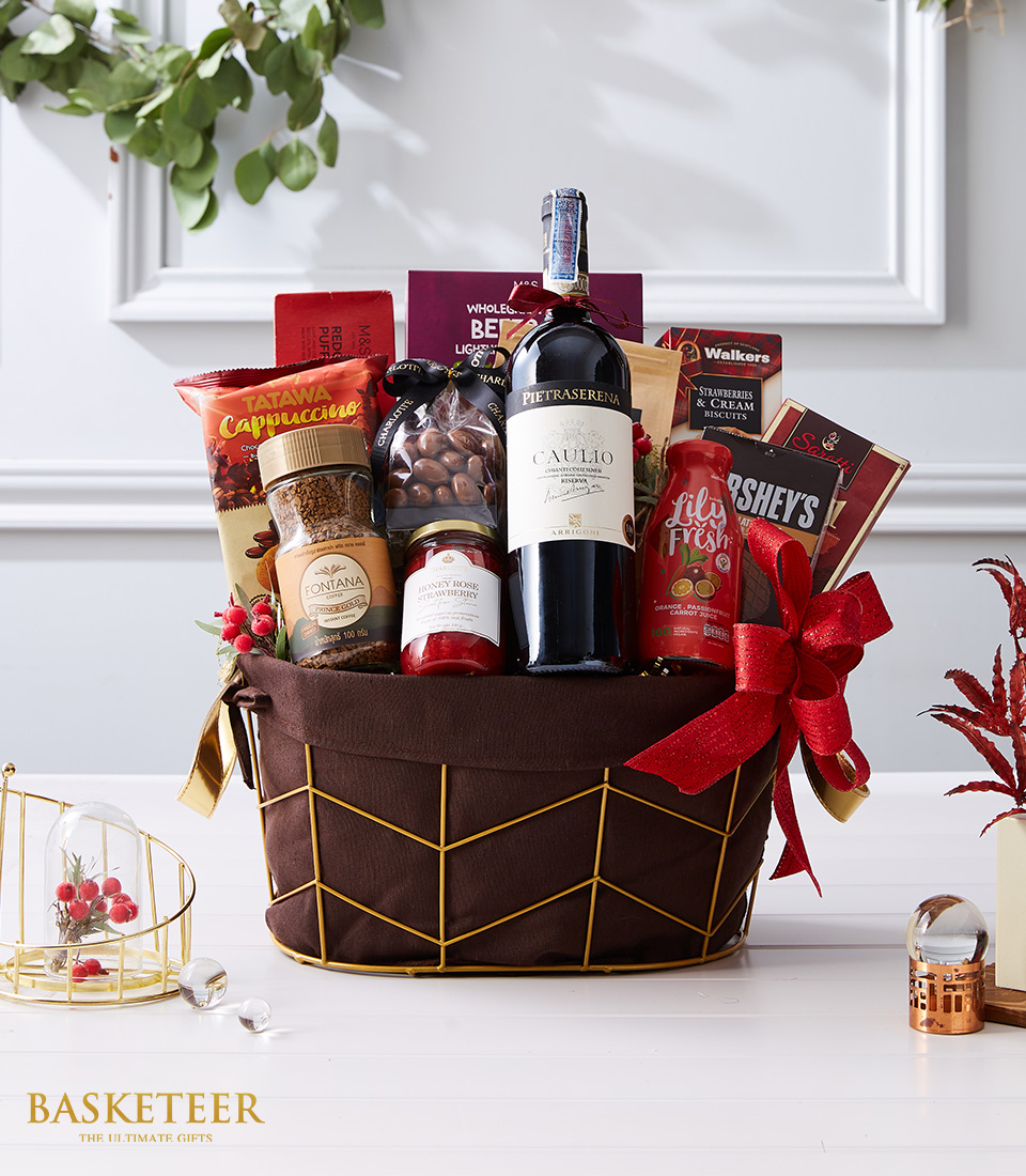 Wine with Gourmet Nibbles Basket