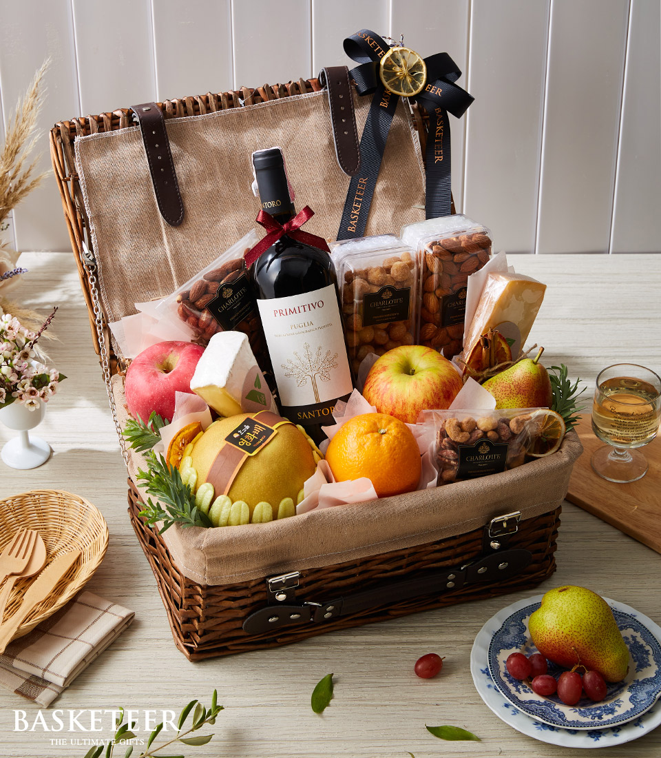 Fruit-Infused Wine & Cheese Basket