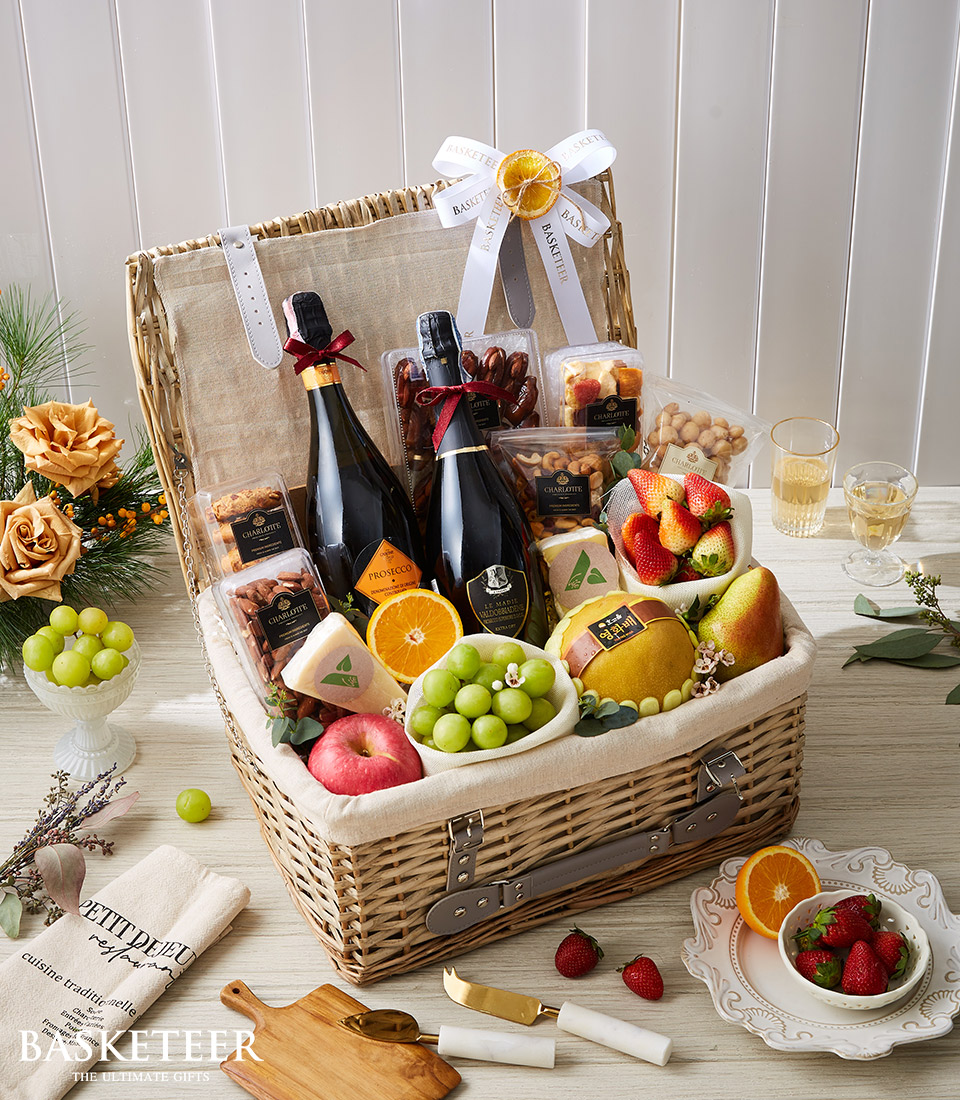 Wine & Snack, Fruit Gifts Basket