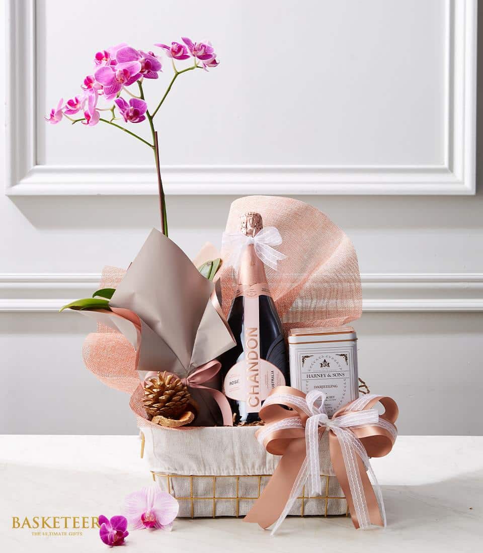 Rafined Roses with Lavender Basket