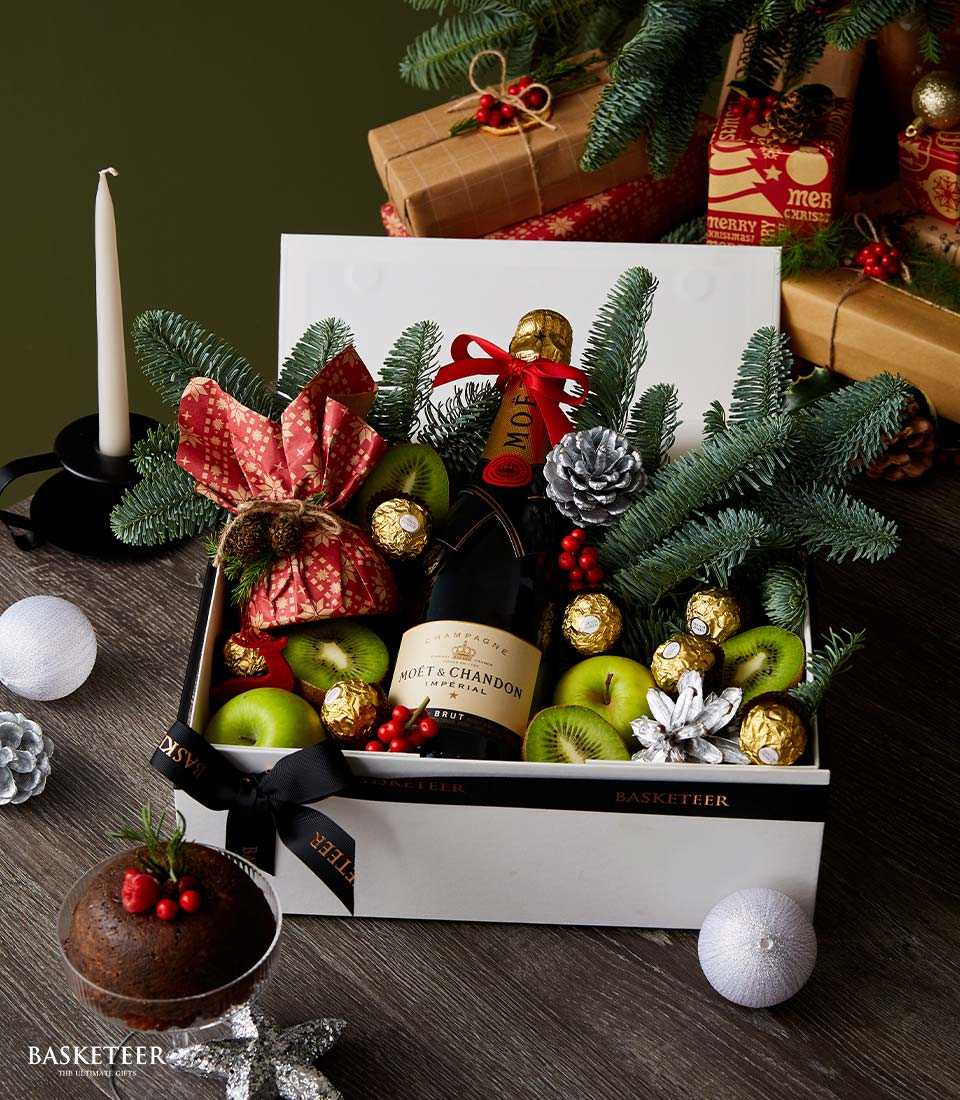 Luxury Vino & Pudding Paradise Gift Box, Christmas Gift Box