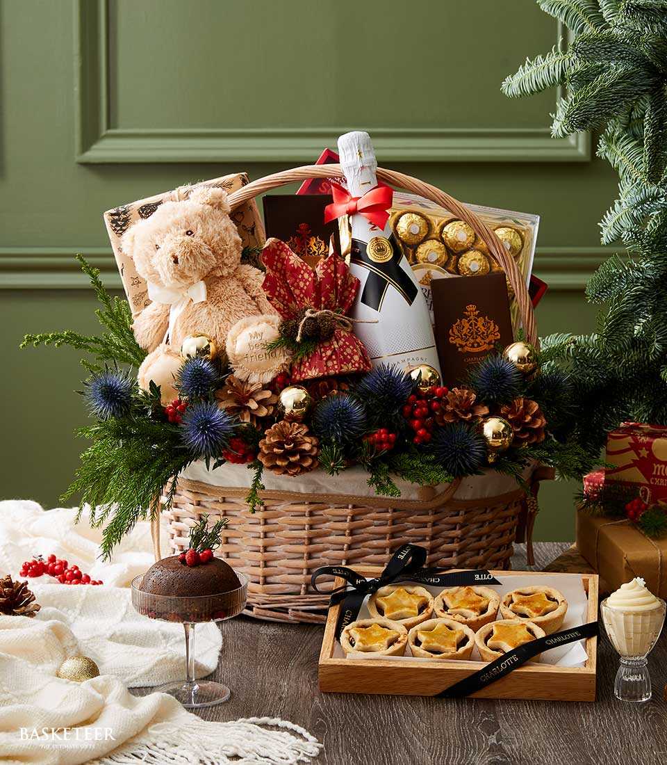 Wine With Delicious Christmas Sweets Gift Basket