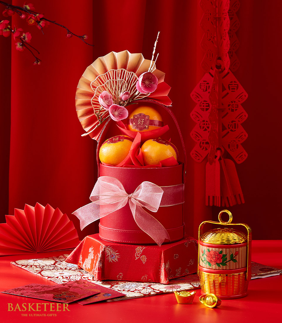 Mandarin Orange Gift In The Red Box, Chinese New Year
