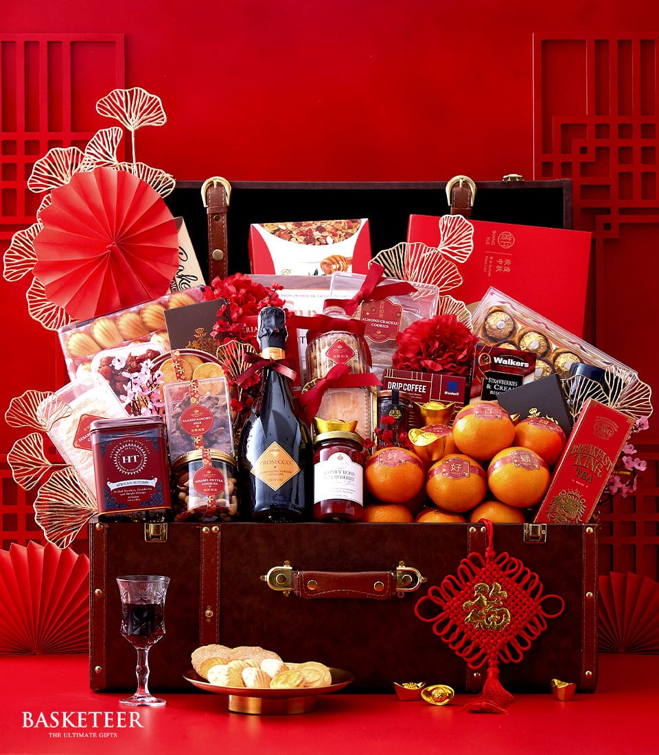 Spectacular Chinese New Year Leather Hamper