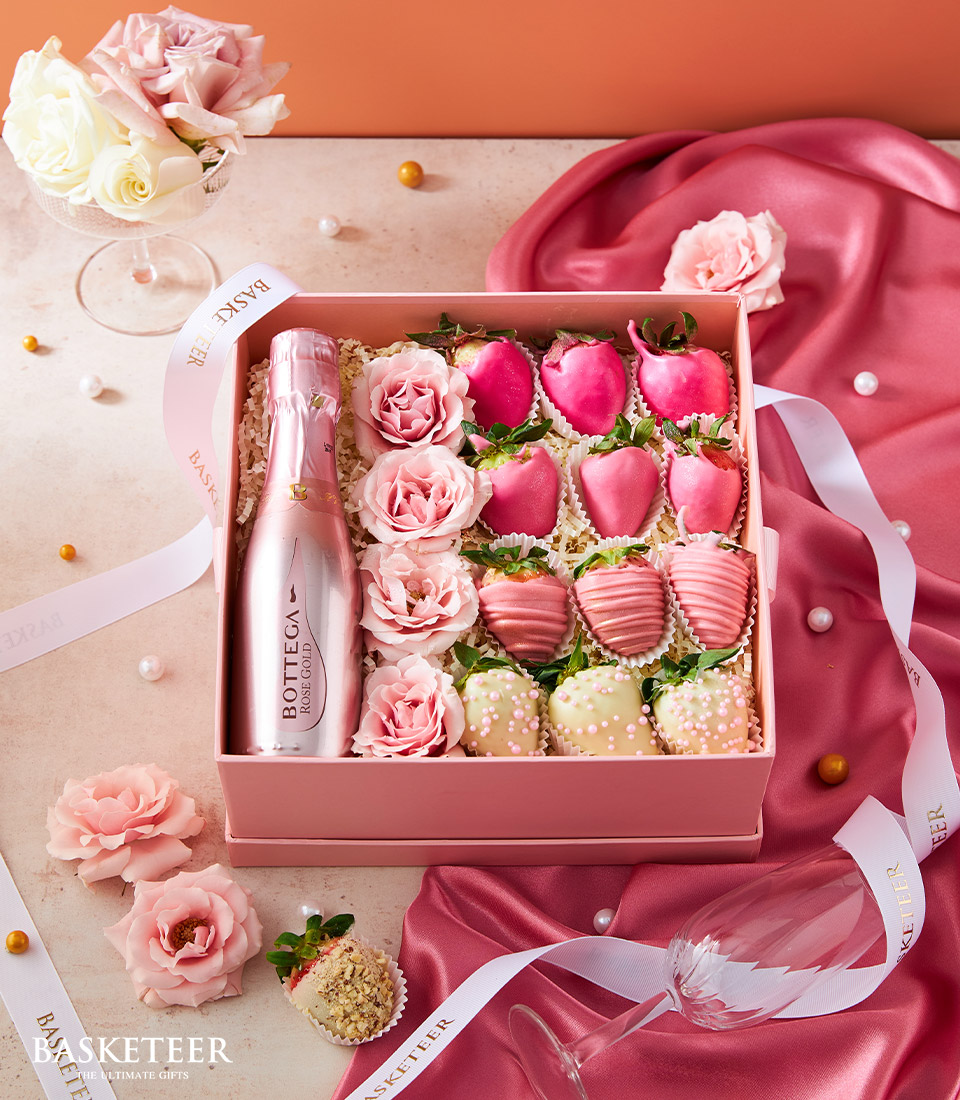 Indulge in luxury with our Rose Wine & Pink Chocolate Gift Box. Delightful rose wine paired with decadent pink chocolates, perfect for celebrating special moments. Order now and treat yourself or someone special to this exquisite gift experience.