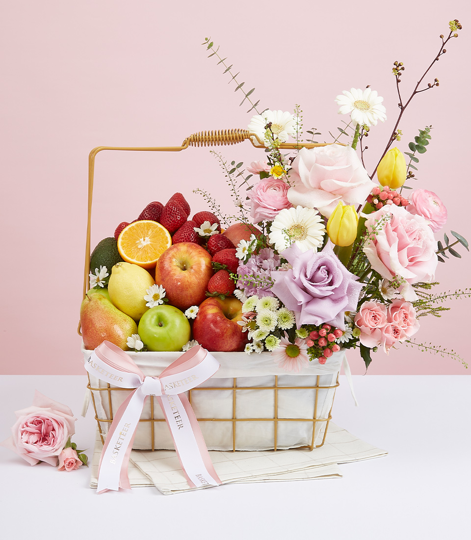 Fresh Fruit & Bright Flowers Gift Baskets