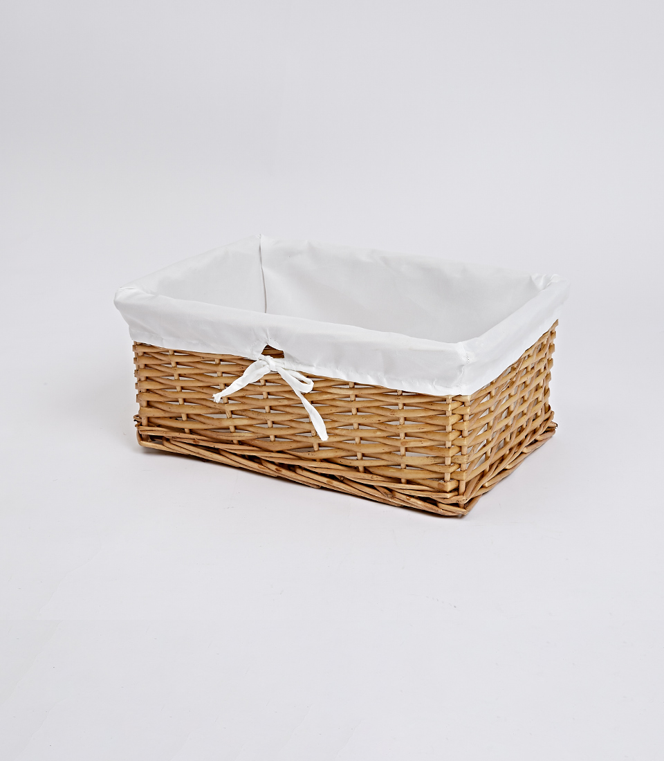 Woven Basket with Cloth Interior