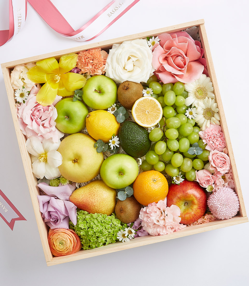 Premium Fruit & Flower Gift Box Set