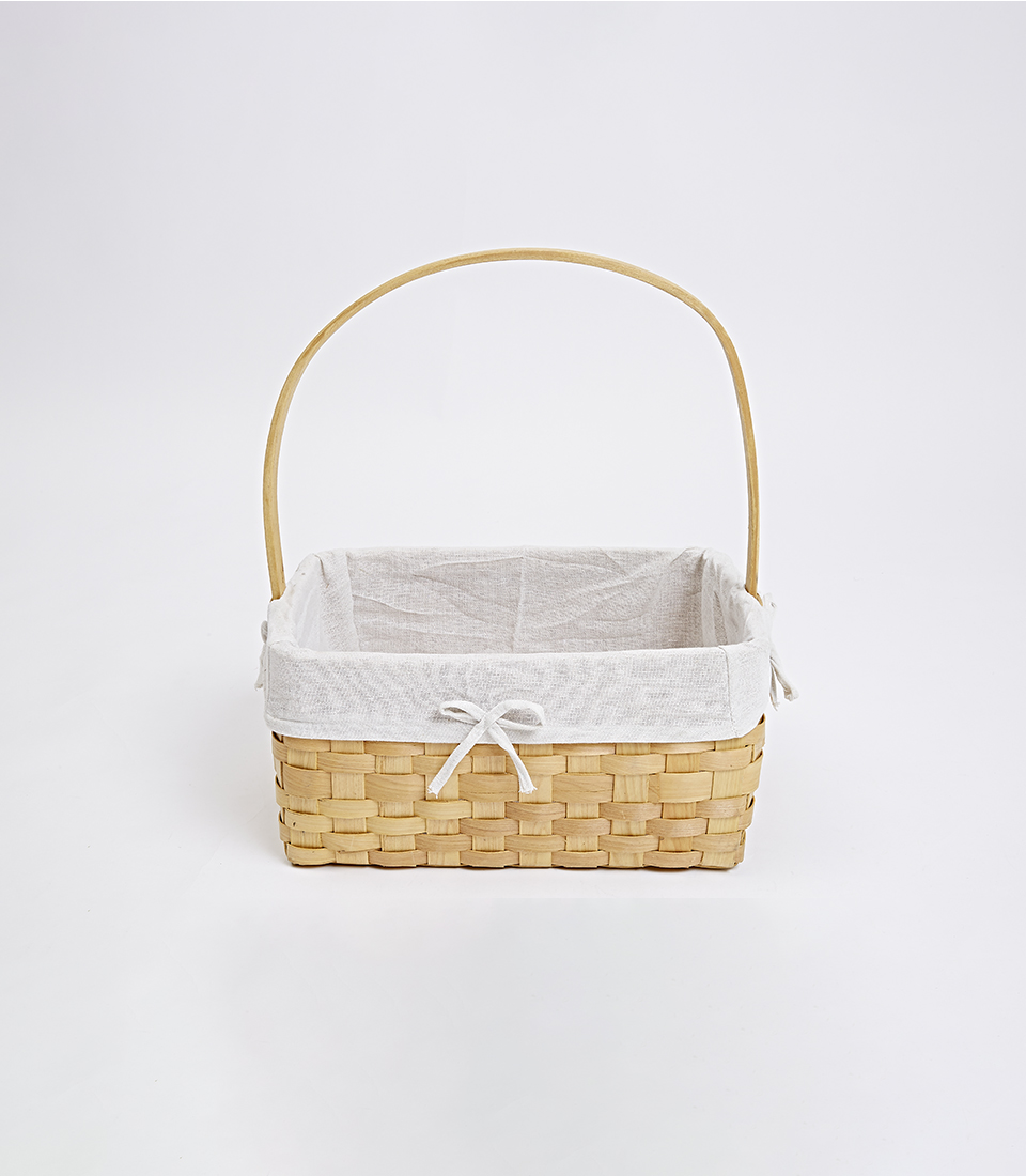 Wicker Basket with Soft Cloth Interior and Handle