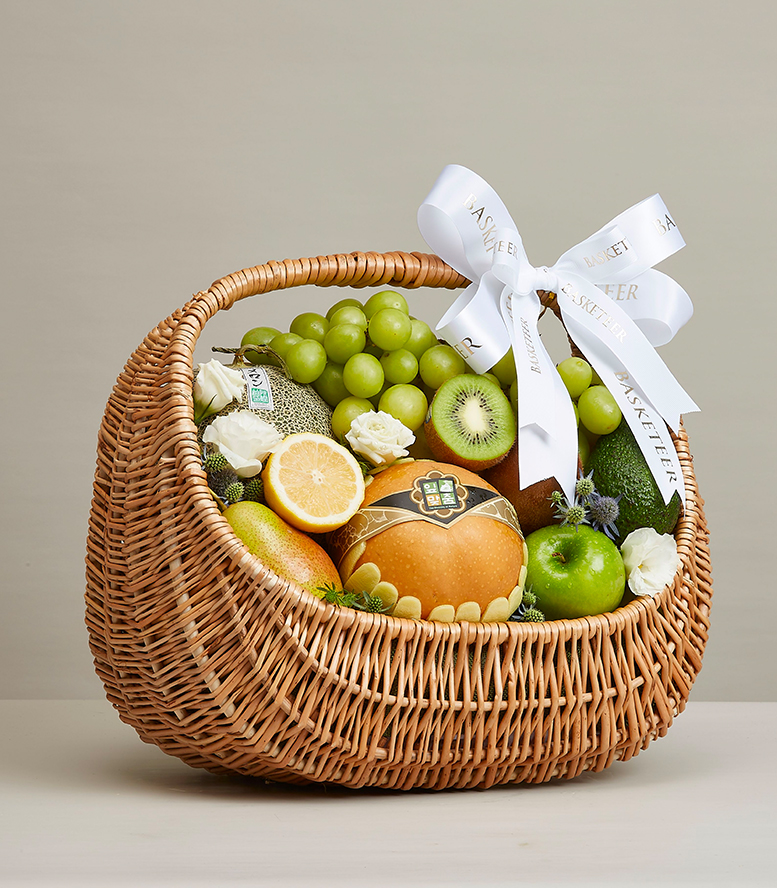 Basketeer Mix Fresh Fruit in handmade willow basket
