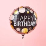 Black With Gold Polka Dots Birthday Balloon