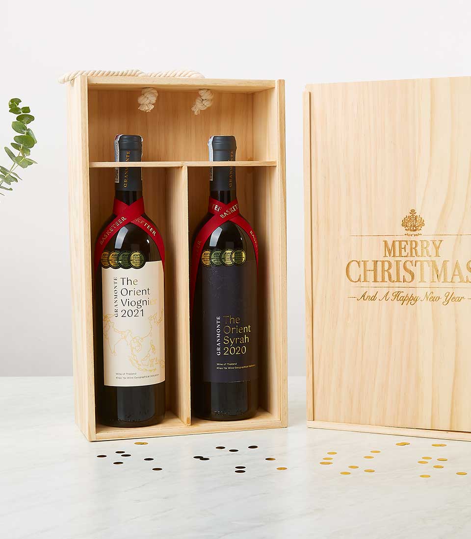 Double The Orient Wine Wood Box