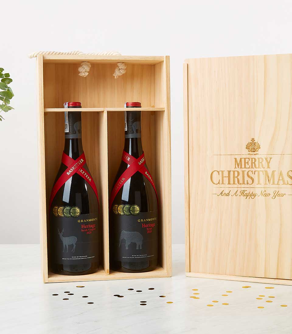 An exquisite wooden gift box elegantly engraved with 